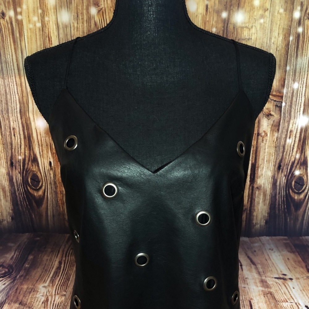 Faux leather tank top